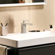 Hansgrohe Tecturis E wastafelkraan 80 CoolStart met EcoSmart met trekstang-afvoergarnituur chroom 73002000 Hansgrohe Tecturis E wastafelkraan 80 CoolStart met EcoSmart met trekstang-afvoergarnituur chroom 73002000