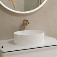 Hansgrohe Tecturis S wastafelkraan 240 Fine CoolStart met verhoogde kraanlichaam met EcoSmart brons geborsteld 73372140 Hansgrohe Tecturis S wastafelkraan 240 Fine CoolStart met verhoogde kraanlichaam met EcoSmart brons geborsteld 73372140