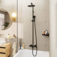 Hansgrohe Vernis Blend thermostatische opbouw regendoucheset met baduitloop Ø240 mm mat-zwart 26899670