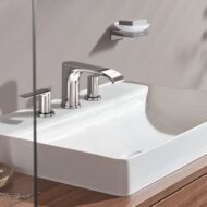Hansgrohe Vivenis wastafelkraan 90 met EcoSmart met trekstang-afvoergarnituur chroom 75033000 Hansgrohe Vivenis wastafelkraan 90 met EcoSmart met trekstang-afvoergarnituur chroom 75033000