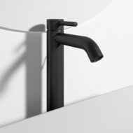Ideal Standard Ceraline wastafelkraan met verhoogd kraanhuis met trekstang-afvoergarnituur mat-zwart BC194XG