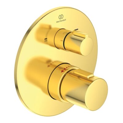 Ideal Standard Ceratherm T100 thermostaat voor bad & douche 2 verbruikers goud geborsteld A5815A2 4 Ideal Standard Ceratherm T100 thermostaat voor bad & douche 2 verbruikers goud geborsteld A5815A2 4