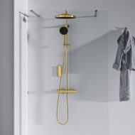 Ideal Standard Ceratherm T125 thermostatische opbouw regendoucheset Ø300 mm goud geborsteld A7689A2