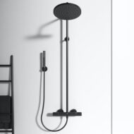 Ideal Standard Ceratherm T25 thermostatische opbouw regendoucheset Ø300 mm mat-zwart BC748XG