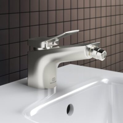 Ideal Standard Conca bidetkraan met trekstang-afvoergarnituur zilver storm BC760GN 12