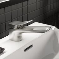 Ideal Standard Conca wastafelkraan met trekstang-afvoergarnituur zilver storm BC753GN