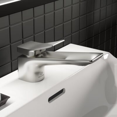 Ideal Standard Conca wastafelkraan met trekstang-afvoergarnituur zilver storm BC753GN 9