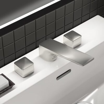 Ideal Standard Conca wastafelkraan met trekstang-afvoergarnituur zilver storm BC759GN 7