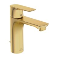 Ideal Standard Connect Air wastafelkraan Grande met trekstang-afvoergarnituur goud geborsteld A7054A2