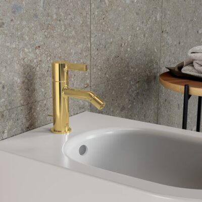 Ideal Standard Joy bidetkraan met trekstang-afvoergarnituur goud geborsteld BC784A2 6