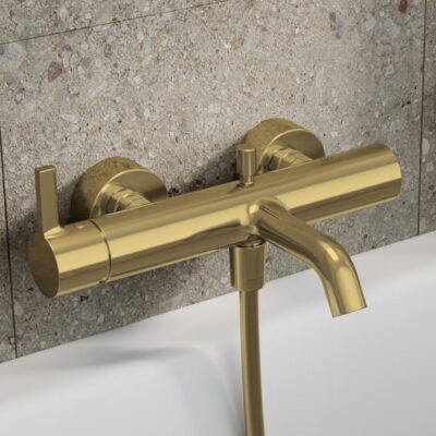 Ideal Standard Joy eengreeps opbouw badmengkraan 2 verbruikers goud geborsteld BC786A2 7