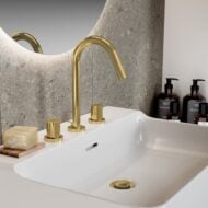 Ideal Standard Joy wastafelkraan met trekstang-afvoergarnituur goud geborsteld BC783A2