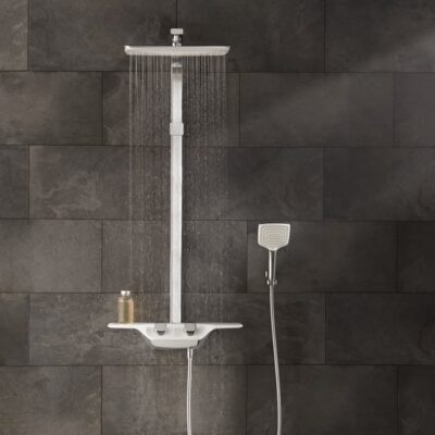 Kludi COCKPIT thermostatische opbouw regendoucheset 400 x 260 mm chroom wit 8020091-00 12