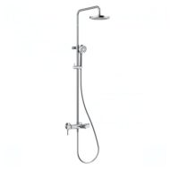 Kludi LOGO eengreeps opbouw regendoucheset met baduitloop Ø200 mm chroom 6808305-00