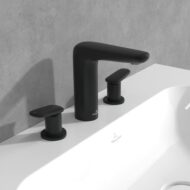 Villeroy & Boch Antao wastafelkraan met AquaSmart met afsluitbare afvoerplug push open mat-zwart TVW111001000K5