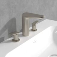 Villeroy & Boch Antao wastafelkraan met AquaSmart met afsluitbare afvoerplug push open nikkel geborsteld TVW11100100064