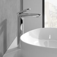 Villeroy & Boch Antao wastafelkraan met verhoogd kraanlichaam met AquaSmart met afsluitbare afvoerplug push open chroom TVW11100500061