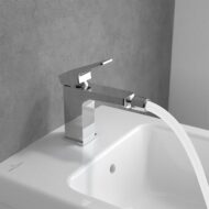 Villeroy & Boch Architectura Square bidetkraan met trekstang-afvoergarnituur met AquaSmart chroom TVB12500100061