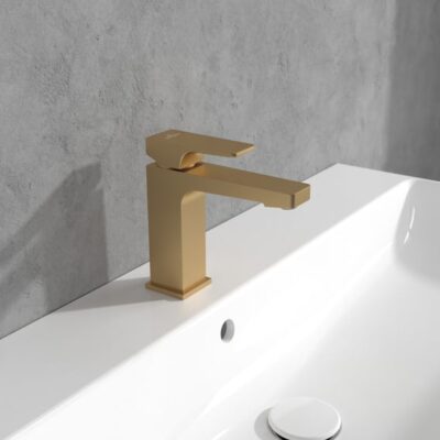 Villeroy & Boch Architectura Square wastafelkraan met AquaSmart goud geborsteld TVW12500400076 9