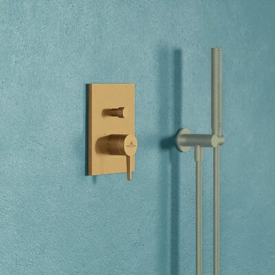 Villeroy & Boch Conum eengreeps inbouw mengkraan voor bad & douche 2 verbruikers goud geborsteld TVT12700100076 11