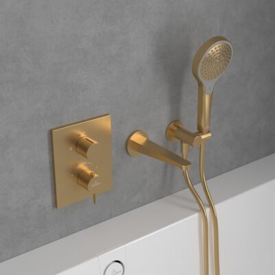 Villeroy & Boch Conum thermostaat voor bad & douche 2 verbruikers goud geborsteld TVS12700200076 11