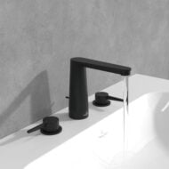Villeroy & Boch Conum wastafelkraan met AquaSmart met trekstang-afvoergarnituur mat-zwart TVW127001000K5