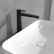 Villeroy & Boch Conum wastafelkraan met verhoogde kraanlichaam met AquaSmart met afsluitbare afvoerplug push open mat-zwart TVW127005000K5 Villeroy & Boch Conum wastafelkraan met verhoogde kraanlichaam met AquaSmart met afsluitbare afvoerplug push open mat-zwart TVW127005000K5