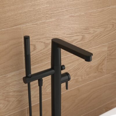 Villeroy & Boch Embrace eengreeps vrijstaande badmengkraan mat-zwart TVT108003000K5 11