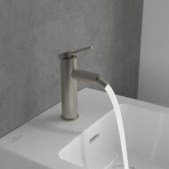 Villeroy & Boch Loop & Friends bidetkraan met trekstang-afvoergarnituur nikkel geborsteld TVB10620115364