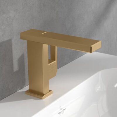 Villeroy & Boch Mettlach wastafelkraan met AquaSmart goud geborsteld TVW12600100076 12