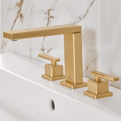 Villeroy & Boch Mettlach wastafelkraan met AquaSmart goud geborsteld TVW12600200076 16