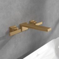 Villeroy & Boch Mettlach wastafelkraan met AquaSmart goud geborsteld TVW12600400076 Villeroy & Boch Mettlach wastafelkraan met AquaSmart goud geborsteld TVW12600400076