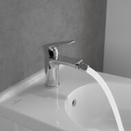 Villeroy & Boch O.novo bidetkraan met trekstang-afvoergarnituur met AquaSmart chroom TVB10420111061