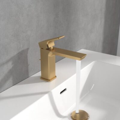 Villeroy & Boch Subway 3.0 wastafelkraan met AquaSmart met trekstang-afvoergarnituur goud geborsteld TVW11200200076 4 Villeroy & Boch Subway 3.0 wastafelkraan met AquaSmart met trekstang-afvoergarnituur goud geborsteld TVW11200200076 4