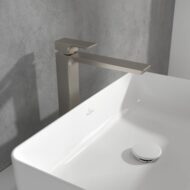 Villeroy & Boch Subway 3.0 wastafelkraan met verhoogde kraanlichaam met AquaSmart nikkel geborsteld TVW11200400064 Villeroy & Boch Subway 3.0 wastafelkraan met verhoogde kraanlichaam met AquaSmart nikkel geborsteld TVW11200400064
