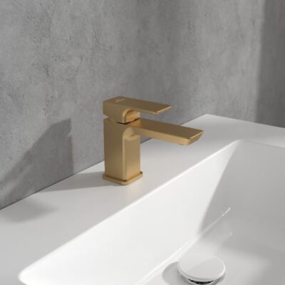 Villeroy & Boch Subway 3.0 wastafelkraan Small met AquaSmart goud geborsteld TVW11200100176 9