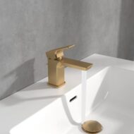 Villeroy & Boch Subway 3.0 wastafelkraan Small met AquaSmart met trekstang-afvoergarnituur goud geborsteld TVW11200100076 7 Villeroy & Boch Subway 3.0 wastafelkraan Small met AquaSmart met trekstang-afvoergarnituur goud geborsteld TVW11200100076 7