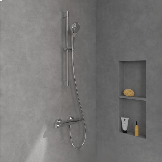 Villeroy & Boch Verve Showers glijstangset met garnituur 3 straalsoorten 690 mm chroom TVS10900700061 3 Villeroy & Boch Verve Showers glijstangset met garnituur 3 straalsoorten 690 mm chroom TVS10900700061 3