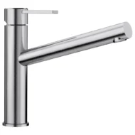 Blanco Ambis RVS geborsteld keukenmengkraan met 360° draaibare diagonale uitloop en staafgreep 523118 Blanco Ambis RVS geborsteld keukenmengkraan met 360° draaibare diagonale uitloop en staafgreep 523118