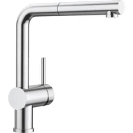 Blanco Linus-S haakse keukenmengkraan met draaibare uitloop en PVD staal voor optimale flexibiliteit 526242 Blanco Linus-S haakse keukenmengkraan met draaibare uitloop en PVD staal voor optimale flexibiliteit 526242