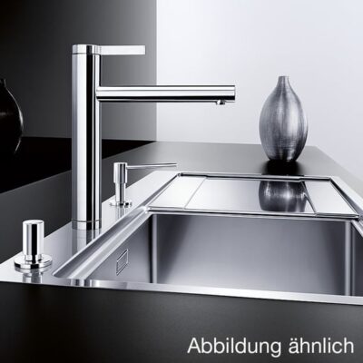 Blanco LINEE RVS zijdemat keukenmengkraan met draaibare haakse uitloop en keramische schijven 517596 5