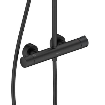 Duravit C.1 thermostatische opbouw regendoucheset Ø240 mm mat-zwart C14280008046 4