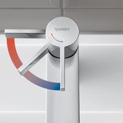 Duravit D-Neo wastafelkraan S FreshStart met trekstang-afvoergarnituur chroom DE1011001010 5