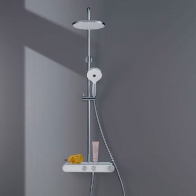 Duravit Shower Systems thermostatische opbouw regendoucheset Ø230 mm chroom TH4382008005 6