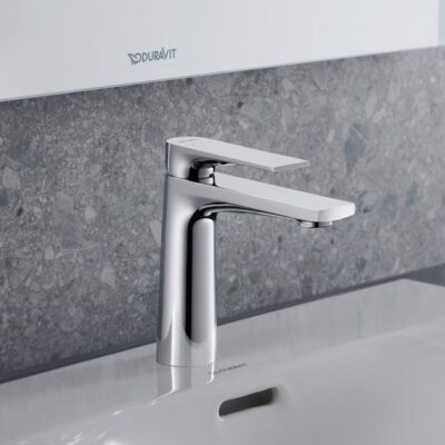 Duravit Tulum eengreeps wastafelmengkraan chroom met keramische cartridge en flexibele slangen 16,5cm hoog 9