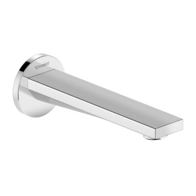 Duravit Tulum wandbaduitloop 17cm chroom met ronde rozet en G1/2 aansluiting 5