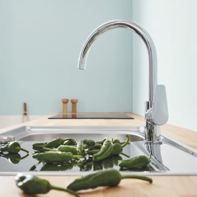 Grohe BauEdge eengreeps keukenmengkraan met hoge draaibare uitloop en keramisch cartridge 31367001 5