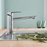 Grohe BauEdge eengreeps keukenmengkraan met draaibare uitloop en GROHE Zero technologie 31693000 Grohe BauEdge eengreeps keukenmengkraan met draaibare uitloop en GROHE Zero technologie 31693000