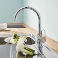 Grohe BauFlow eengreeps keukenmengkraan chroom met 360° zwenkuitloop en GROHE Zero 31538001 Grohe BauFlow eengreeps keukenmengkraan chroom met 360° zwenkuitloop en GROHE Zero 31538001
