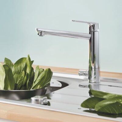 Grohe BauLoop eengreeps keukenmengkraan chroom met draaibare uitloop en keramische cartridge 31713000 7